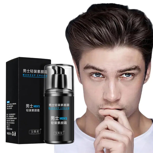 50g Waterproof Cover Acne Marks Natural Concealer Male Cream Men Makeup Cream Light Smooth Whitening Moisturizing Isolation Blam