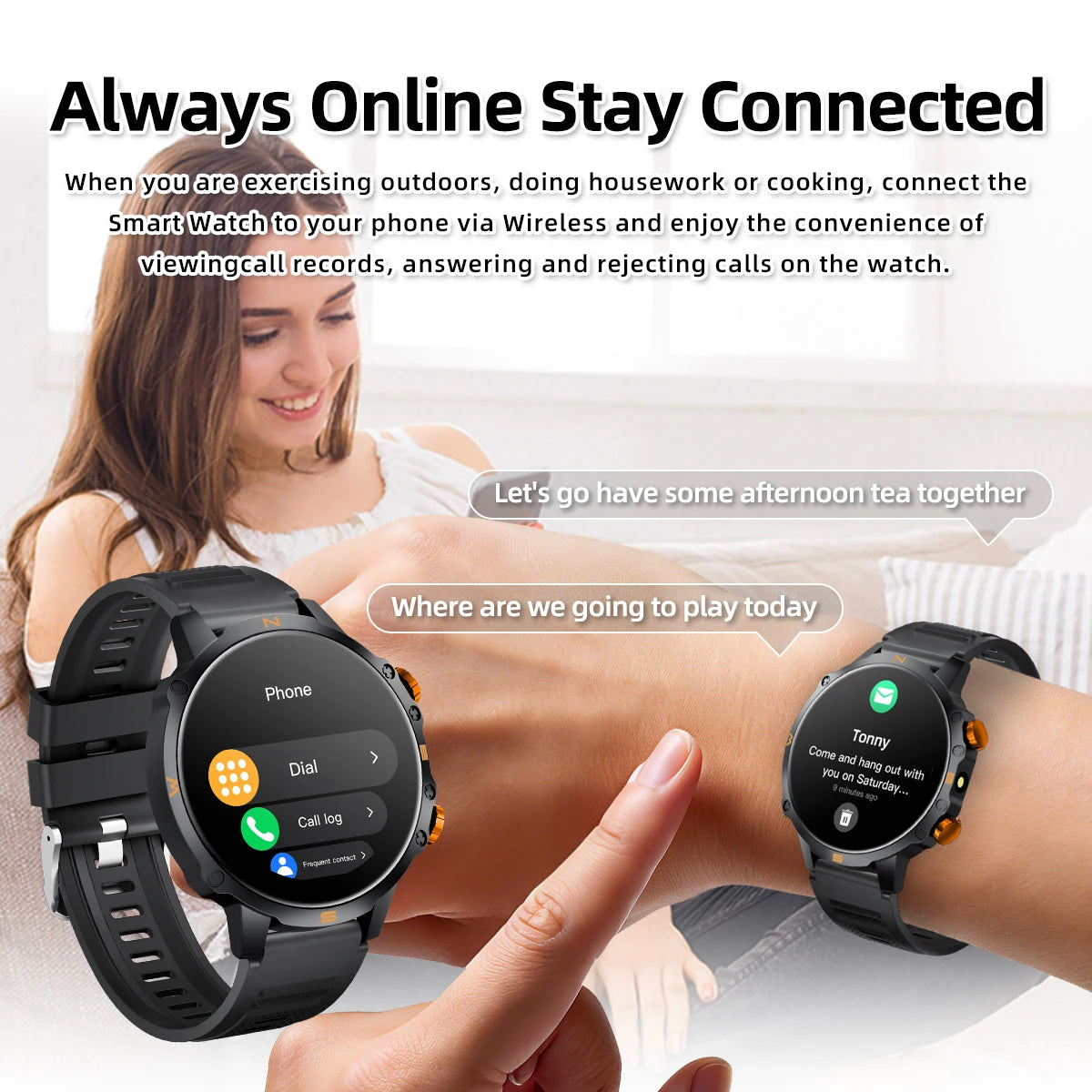 2026 Smart Watch 1.5''HD Screen Al Voice Assistant BT Call Message Push 100+Sport Fashion Smartwatch For Men Women Birthday Gift