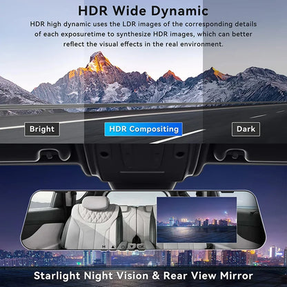 Mirror DVR Car 1080P Video Recorder Front Rear View Camera car recording