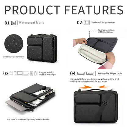 Laptop Bag 13 14 15 16 Inch Laptop Shoulder Bag for Macbook Air Pro/HP/DELL/Lenovo, Shockproof protective Computer Sleeve Case