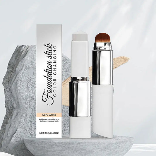 Two-in-one Color-changing Foundation Stick Moisturizing Brightening Concealer Nonsticky Lightweight Hydrating Matte Stick Makeup