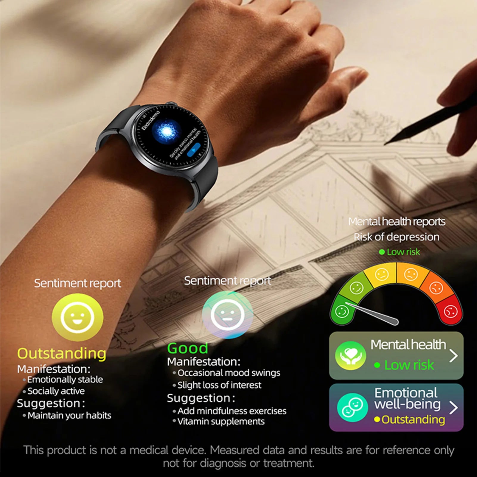 Touchscreen Smartwatch Smart Health Watch with 1.43-Inch Touchscreen BT Calling Activity Tracker Multiple Sports Modes