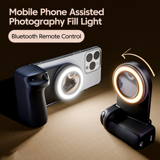 Magnetic Smartphone Selfie Fill Light Selfie Camera Handheld Bluetooth Live Video Vlog Assistant For Phone Live Video Light