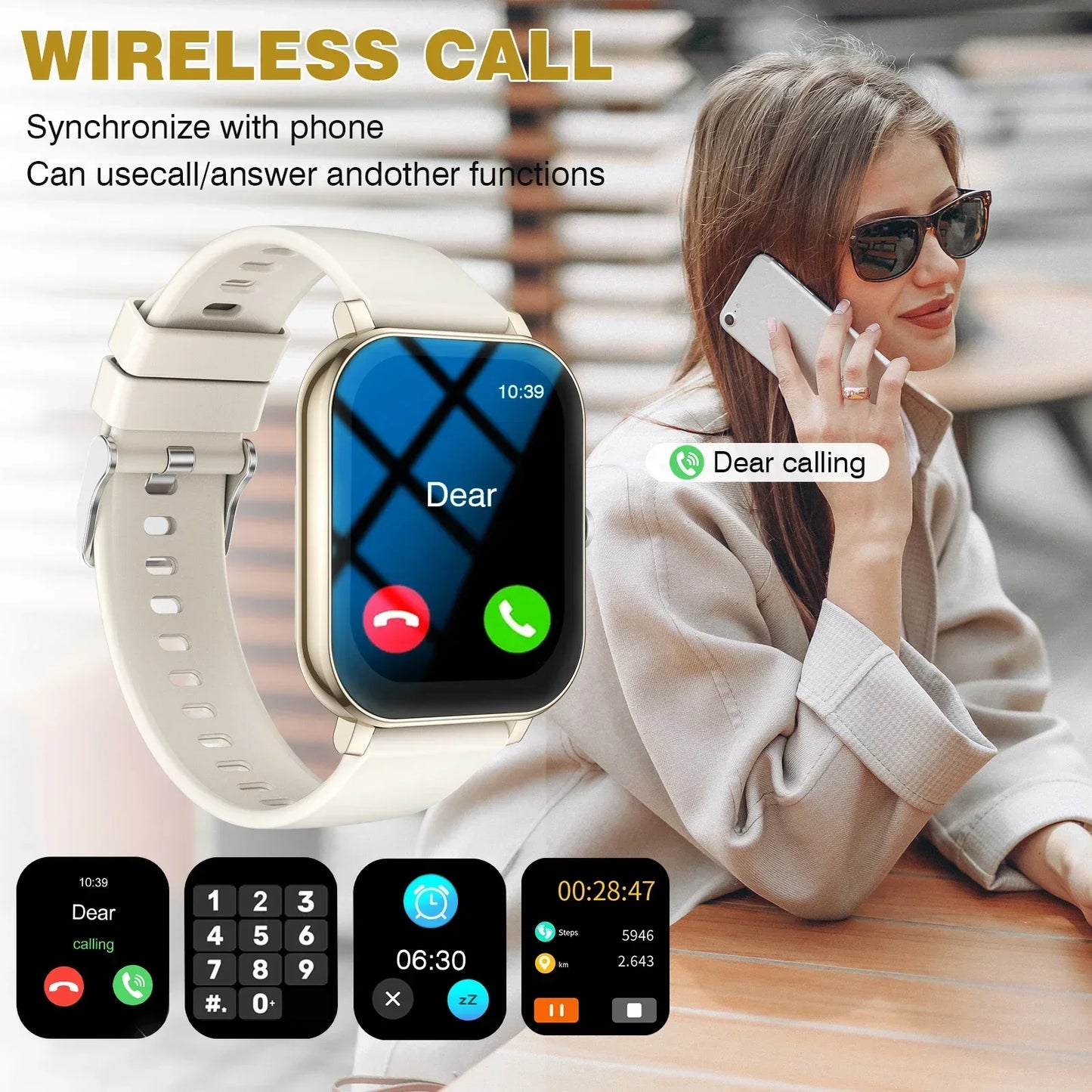 Smart Watch Multi-functional sports smart watch ,Wireless Calling, Personalized the Watch Faces,Music control