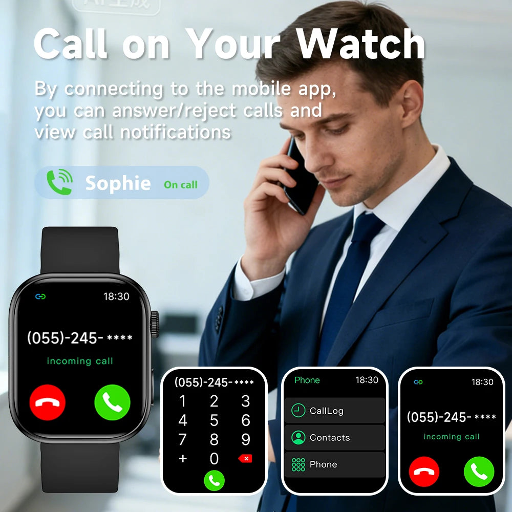 2026 NEW Smart Watch for Android/IOS 2.01-inch Screen Health Monitoring Bluetooth Call Music Control Sport Watch for Men Women
