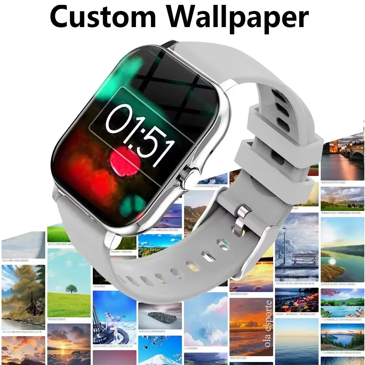 VIVO Smart Watch  Android iPhone 2.01 Inch HD Display Answer Make Call Message Preview Sport Modes DIY Dial Weather Forecast For