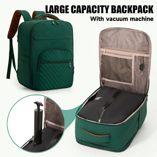 Computer Backpack 16inch Lightweight Laptop Backpack for Women, Large Capacity with Airbag and Vacuum Pump, Shockproof School Bag for Travel and Business Trips