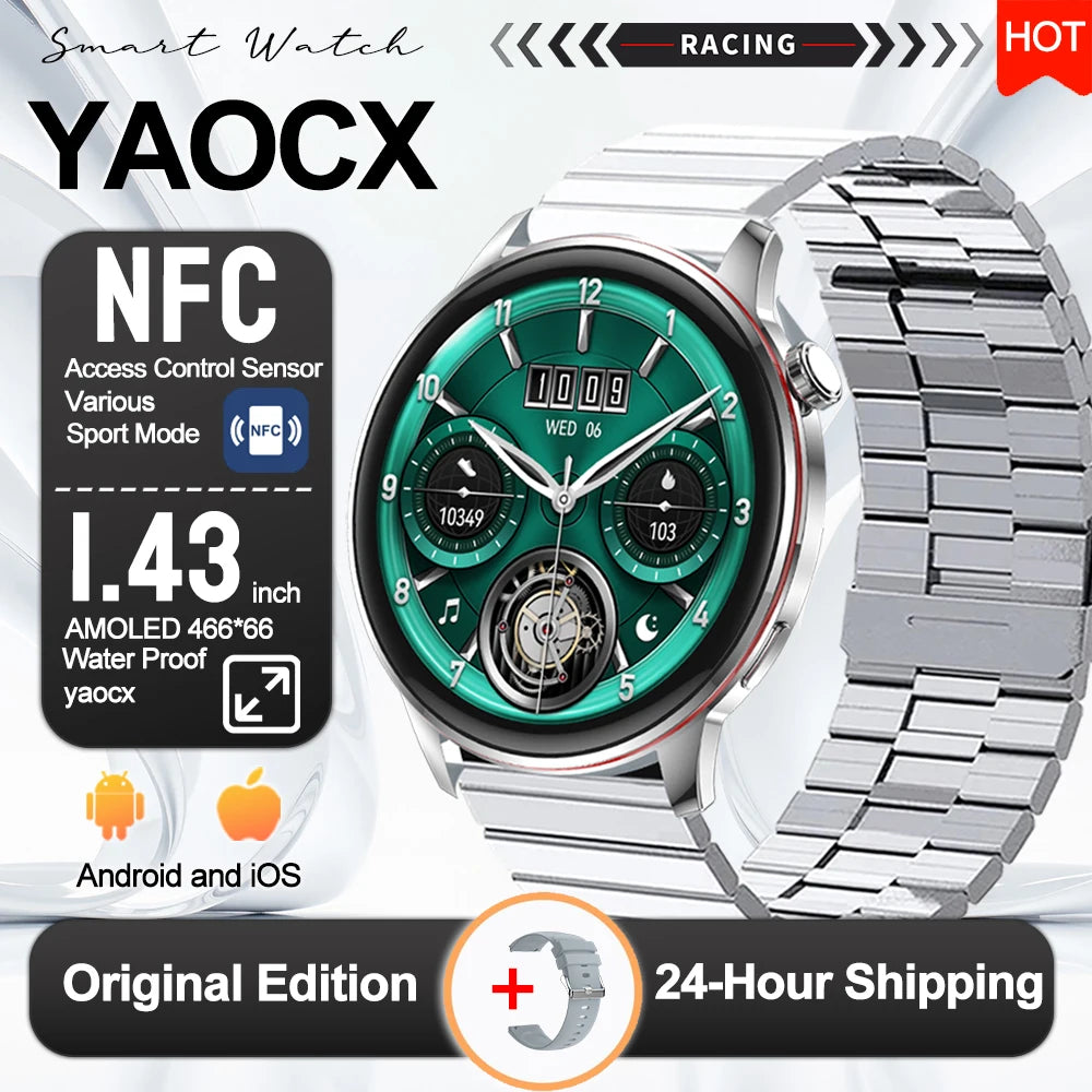 2026 New Smart Watch Women 466*466 AMOLED 1.43" HD Screen Always Display Time IP68 Waterproof Sports Bluetooth Call Smart Watch