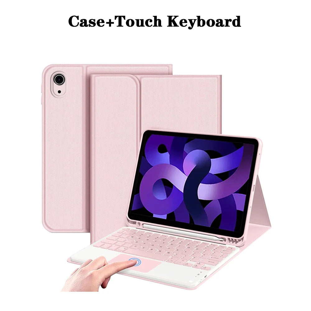 Tablet Case for iPad Air 11 inch(M2/M3/M4),Detachable Keyboard Case for iPad Air 4th/5th Gen 10.9 lnch with Case Pencil Holder