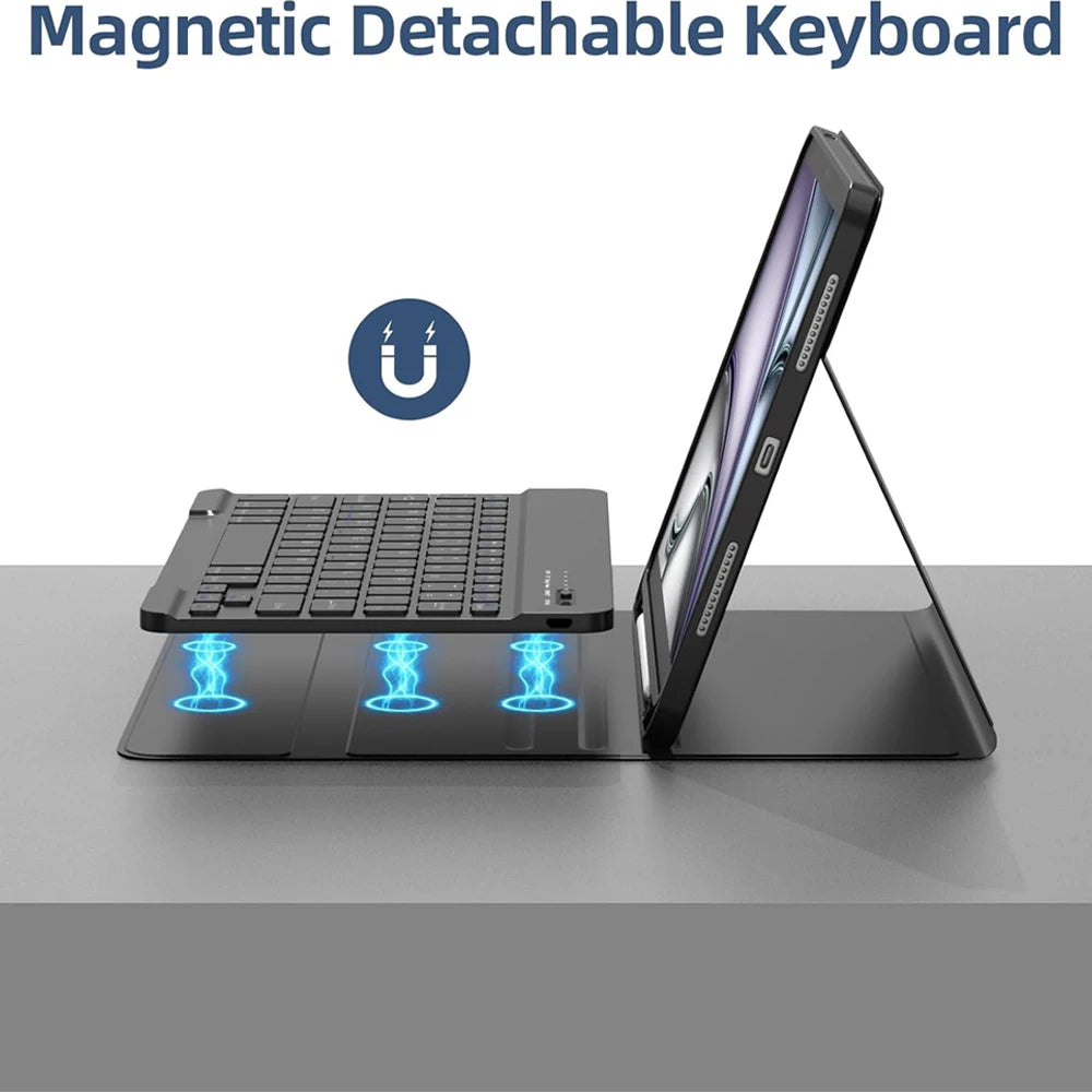Tablet Case for iPad Air 11 inch(M2/M3/M4),Detachable Keyboard Case for iPad Air 4th/5th Gen 10.9 lnch with Case Pencil Holder