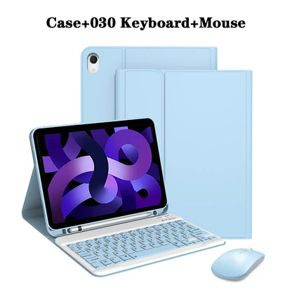 Tablet Case for iPad Air 11 inch(M2/M3/M4),Detachable Keyboard Case for iPad Air 4th/5th Gen 10.9 lnch with Case Pencil Holder