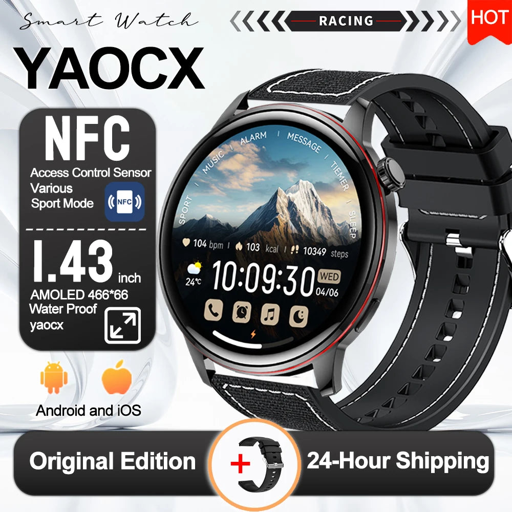 2026 New Smart Watch Women 466*466 AMOLED 1.43" HD Screen Always Display Time IP68 Waterproof Sports Bluetooth Call Smart Watch
