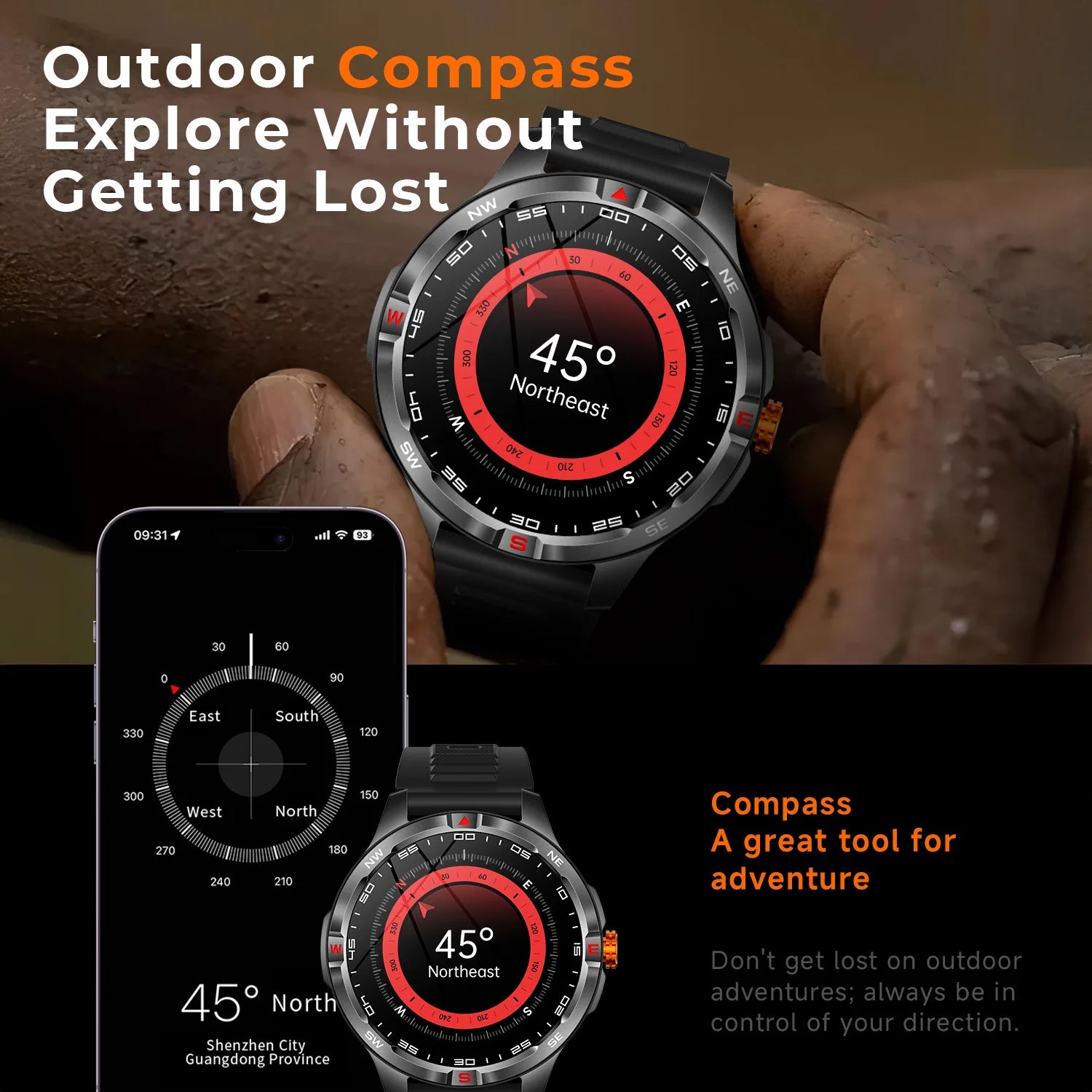 NEW Hot Smartwatch for Android/IOS Wireless Call Answer 1000mAh Battery Compass Sports Men Flashlight IP68 Waterproof 2026 Gifts