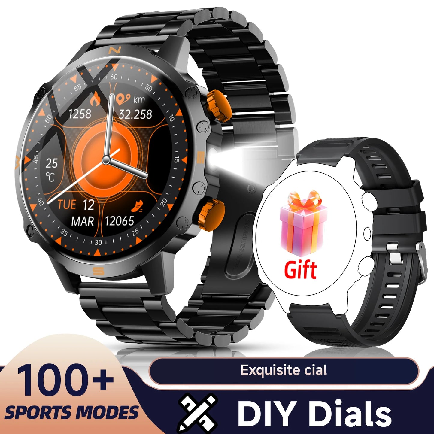 2026 NEW Smartwatch for Android/IOS Bluetooth Call Answer Music Player Multi-sports Modes Custom Dial Sport Watch Men Women