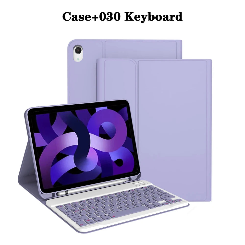 Tablet Case for iPad Air 11 inch(M2/M3/M4),Detachable Keyboard Case for iPad Air 4th/5th Gen 10.9 lnch with Case Pencil Holder
