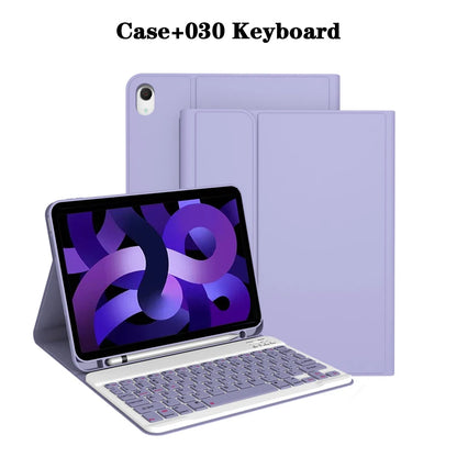 Tablet Case for iPad Air 11 inch(M2/M3/M4),Detachable Keyboard Case for iPad Air 4th/5th Gen 10.9 lnch with Case Pencil Holder