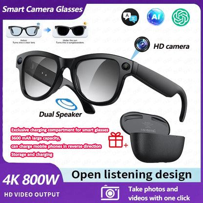 2026 New Smart Glasses with Camera Video Recording AI Photo Recognition Bluetooth Call Voice Translation Sunglasses Men Women