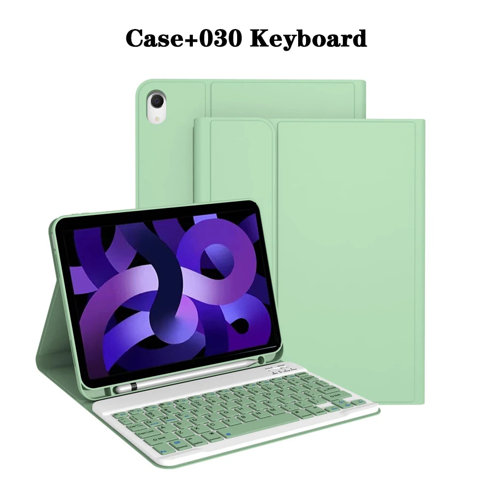 Tablet Case for iPad Air 11 inch(M2/M3/M4),Detachable Keyboard Case for iPad Air 4th/5th Gen 10.9 lnch with Case Pencil Holder