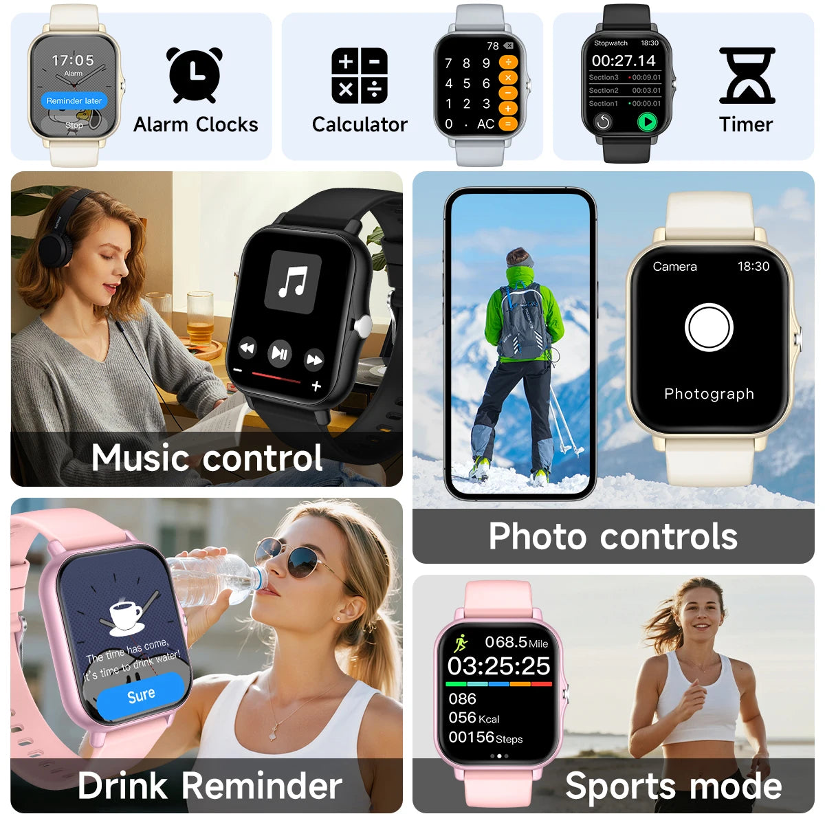Smartwatch 1.83''HD Touch Screen  Voice Assistant Camera Control Bluetooth Call for Android/IOS Sports Watch Men Women 2026