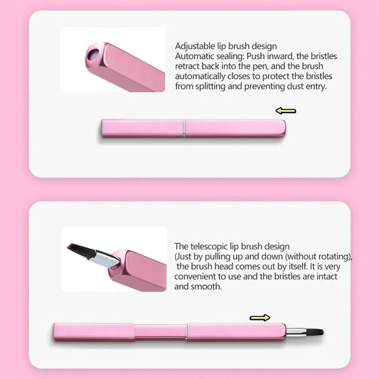 Makeup Artist Lip Brush Scalable Retractable Portable Halo Dye Lipstick Tool Advanced Professional Mini Size
