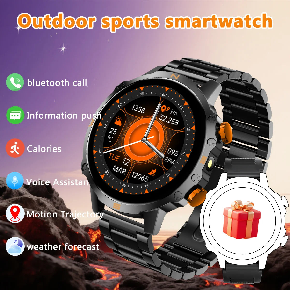 2026 Smart Watch 1.5''HD Screen Al Voice Assistant BT Call Message Push 100+Sport Fashion Smartwatch For Men Women Birthday Gift