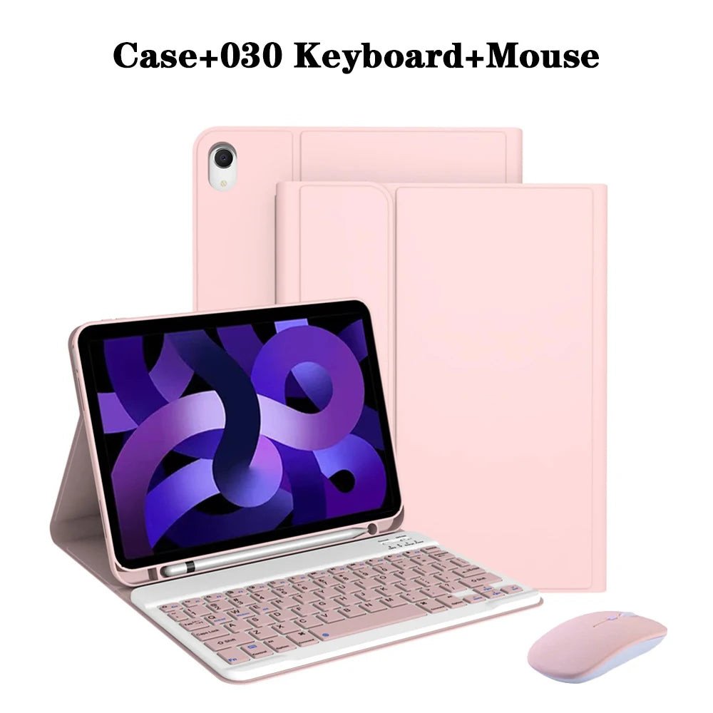 Tablet Case for iPad Air 11 inch(M2/M3/M4),Detachable Keyboard Case for iPad Air 4th/5th Gen 10.9 lnch with Case Pencil Holder