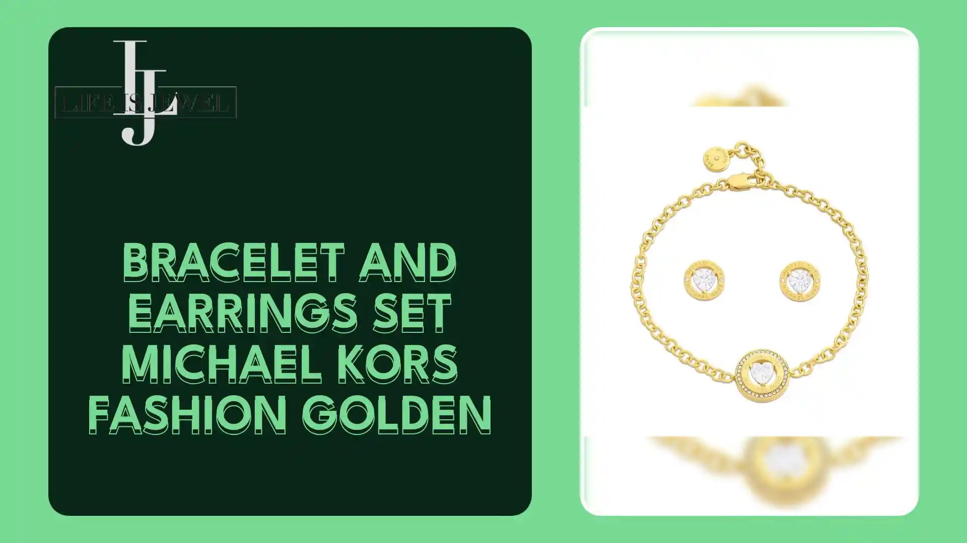 Bracelet and Earrings Set Michael Kors Fashion Golden by@Outfy